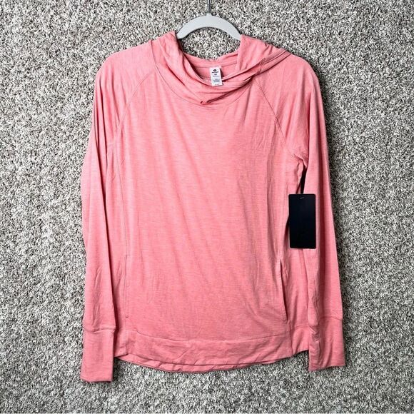 90 Degree by Reflex Hoodie Women’s Medium Rosette Pink Pullover NWT - Picture 1 of 7